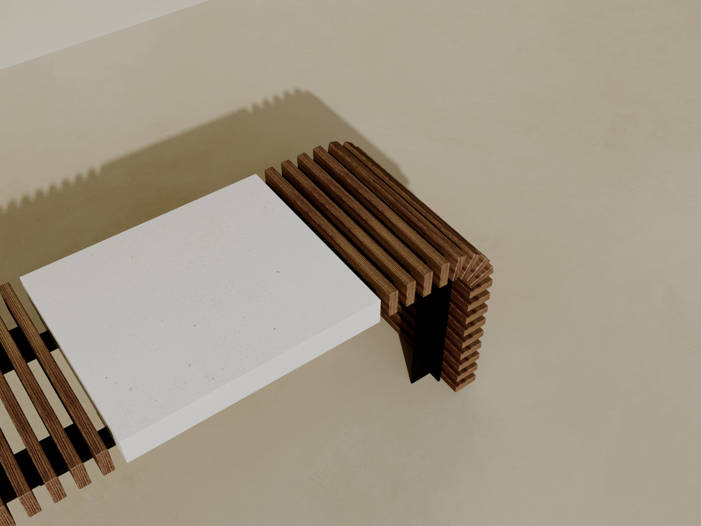 SOL Outdoor Modular Wood + Concrete Bench // TEIL Collection