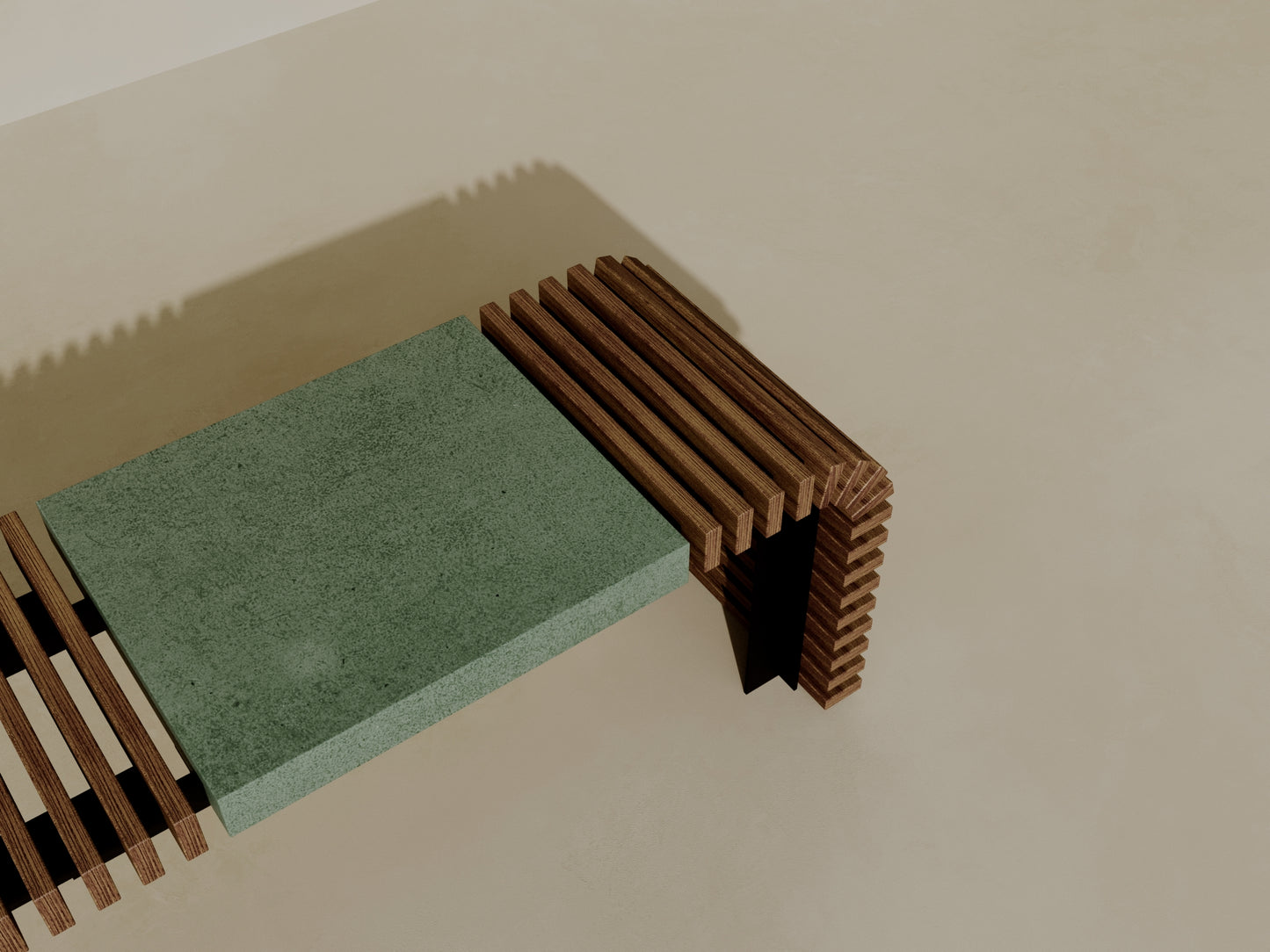 SOL Outdoor Modular Wood + Concrete Bench // TEIL Collection