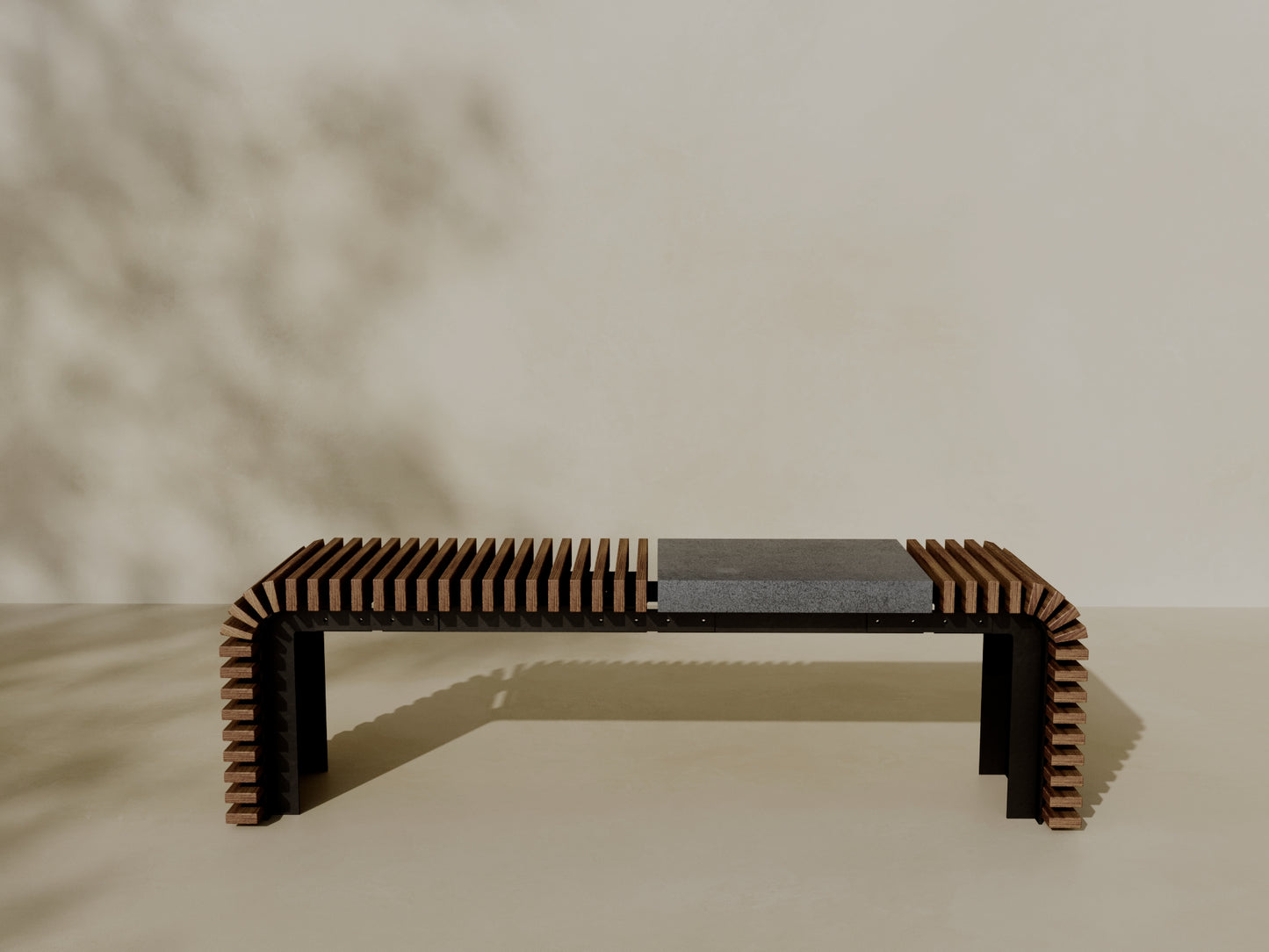 SOL Outdoor Modular Wood + Concrete Bench // TEIL Collection