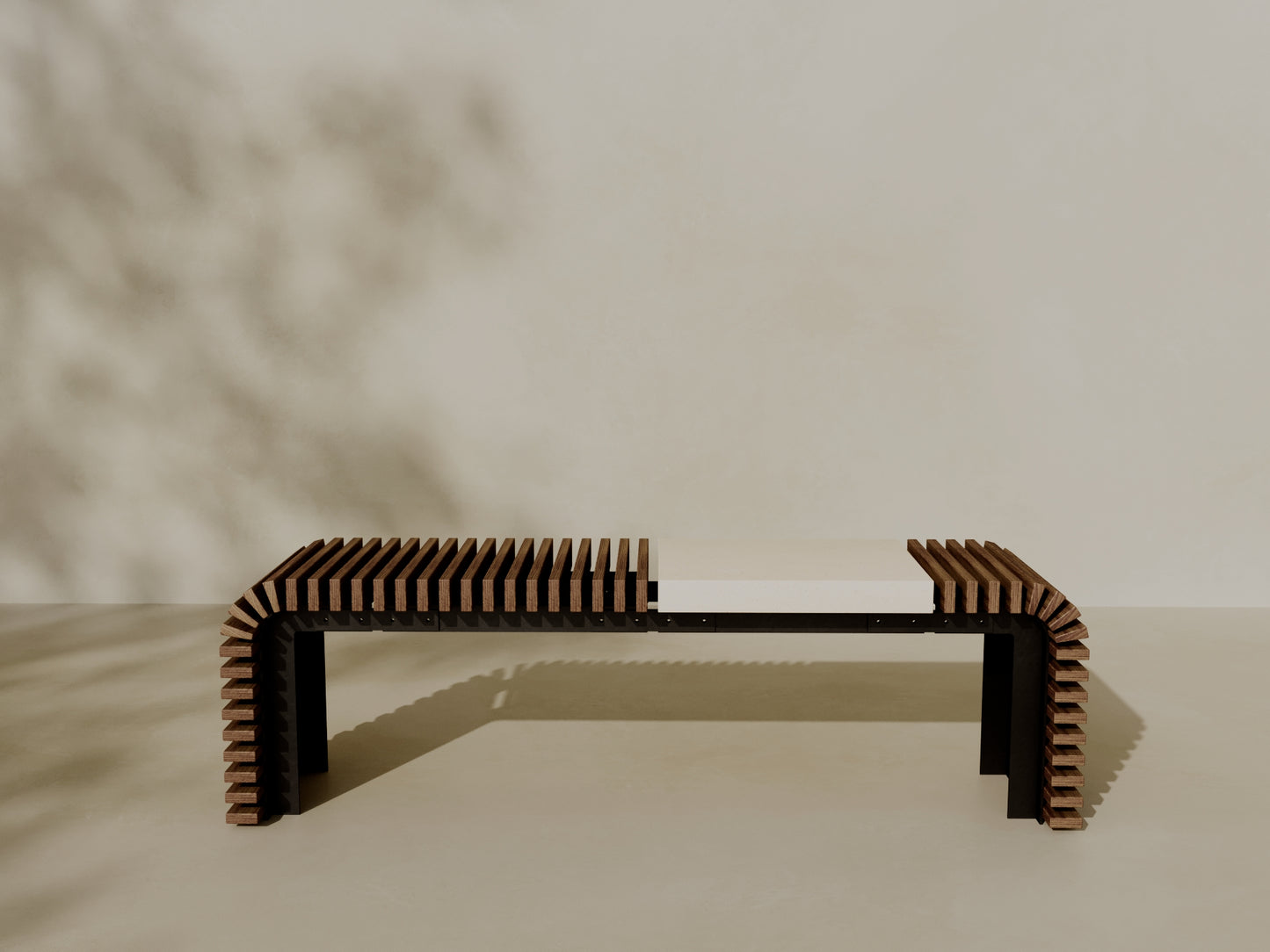 SOL Outdoor Modular Wood + Concrete Bench // TEIL Collection