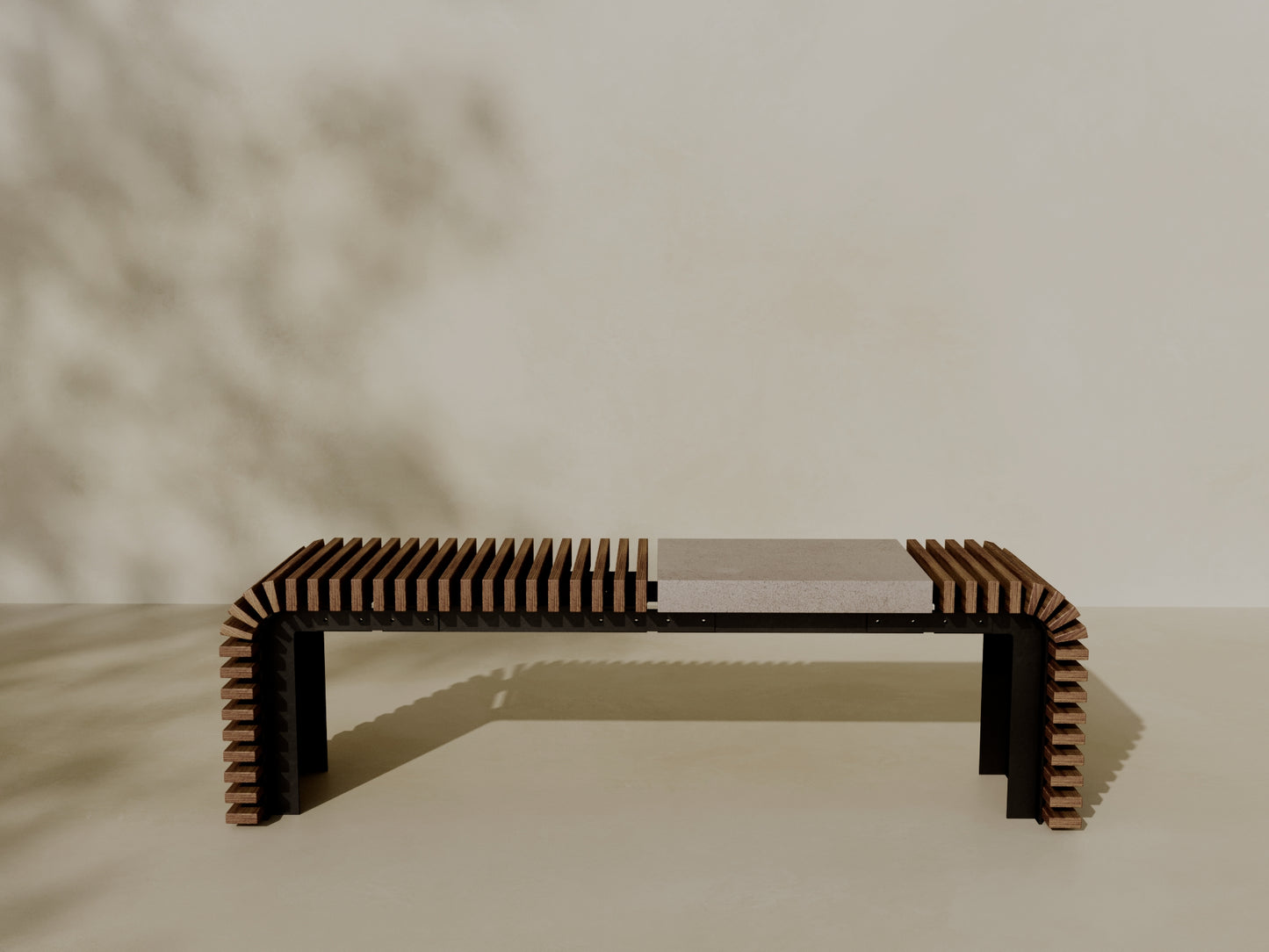 SOL Outdoor Modular Wood + Concrete Bench // TEIL Collection