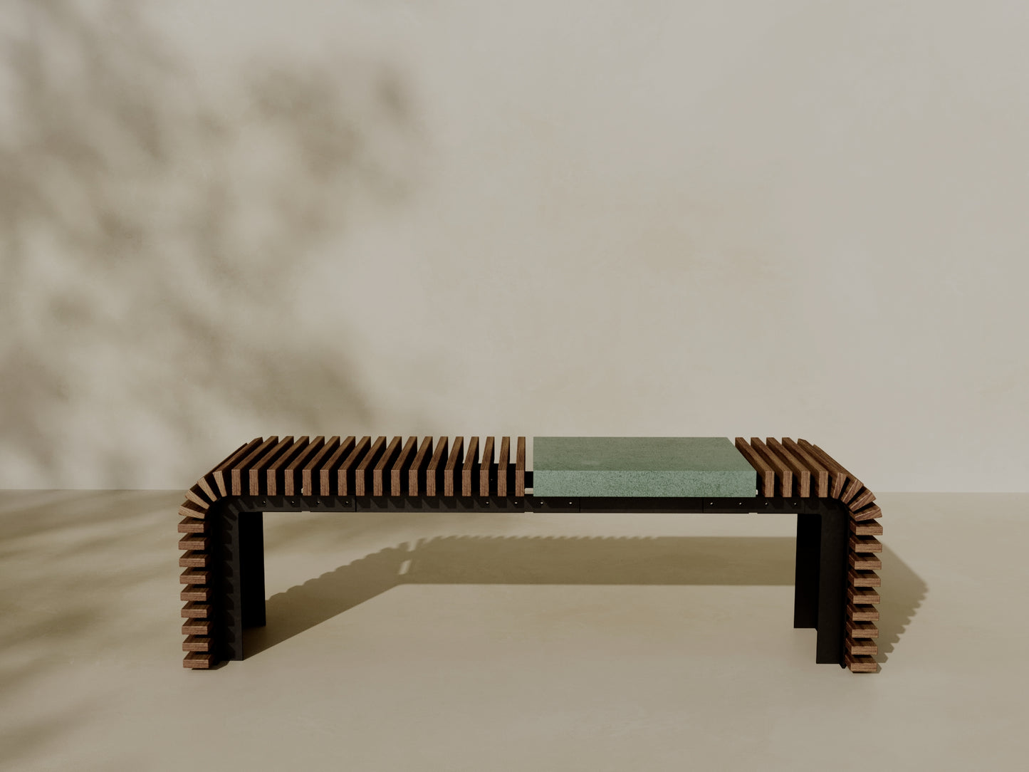 SOL Outdoor Modular Wood + Concrete Bench // TEIL Collection