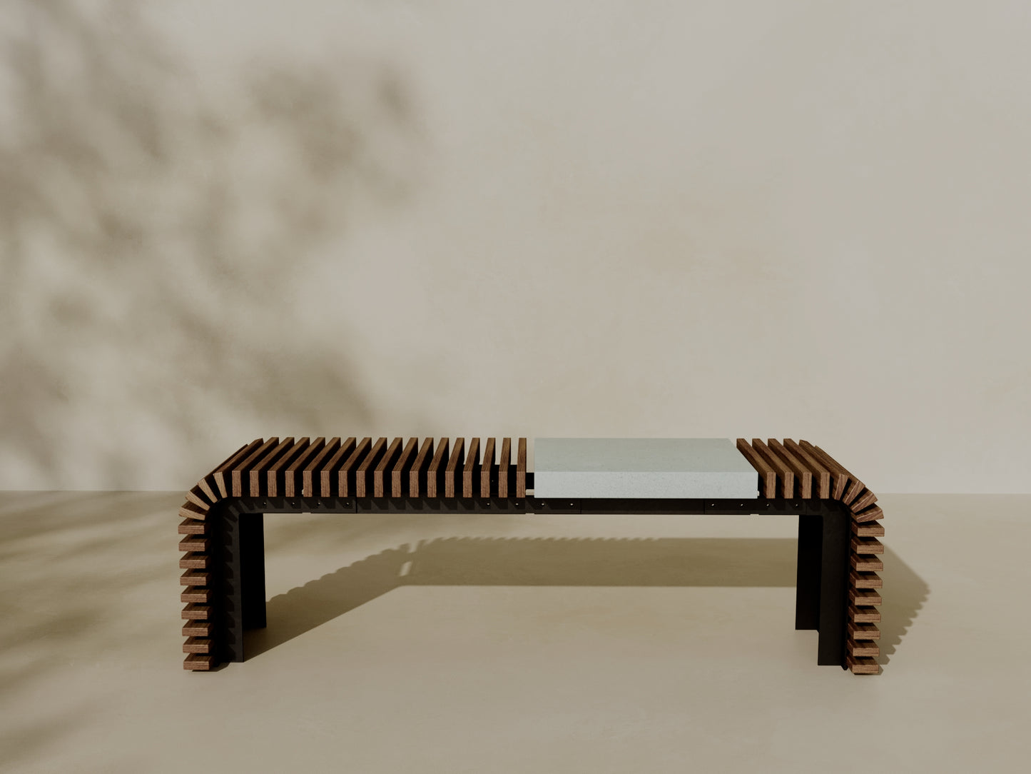 SOL Outdoor Modular Wood + Concrete Bench // TEIL Collection
