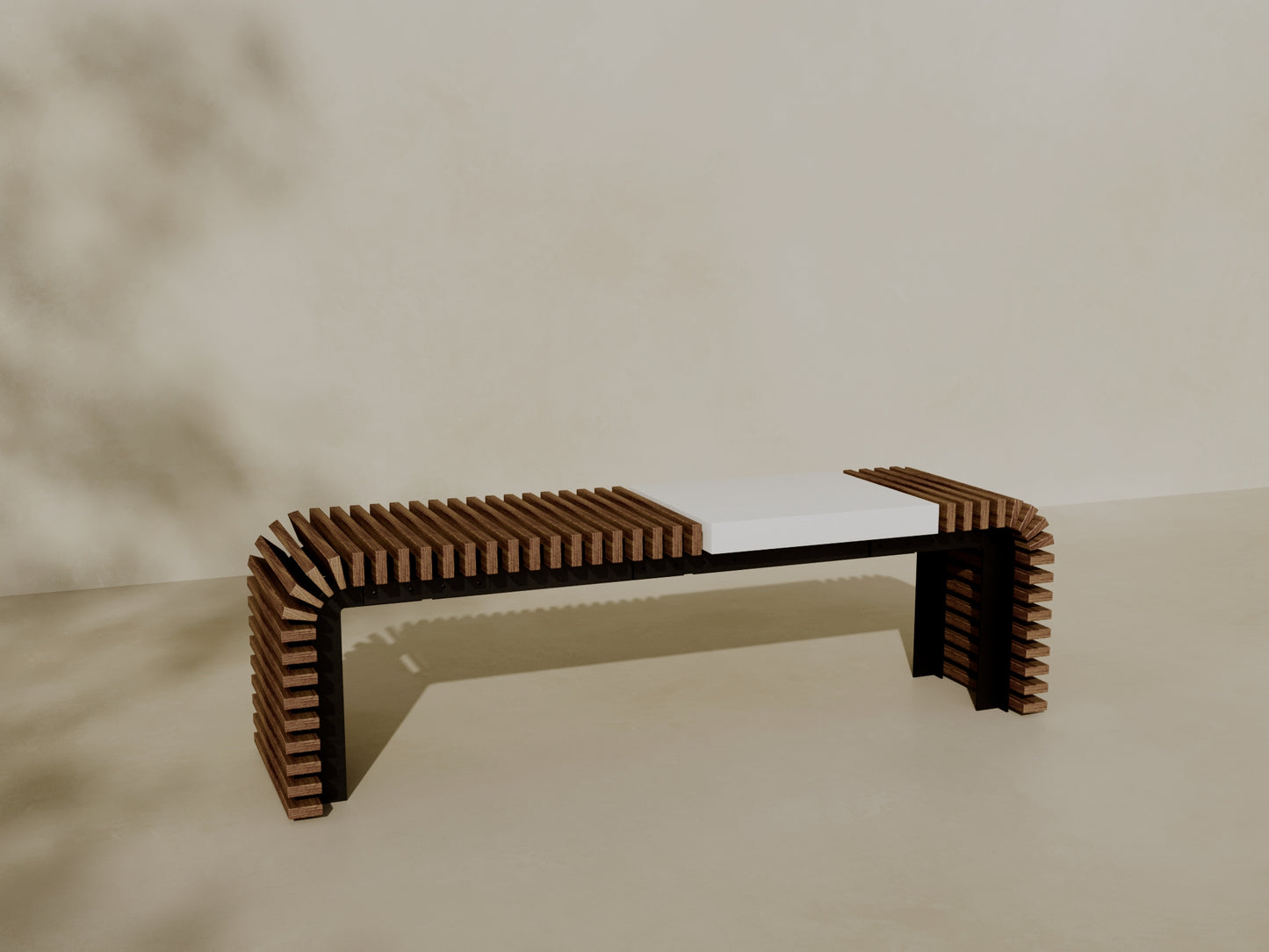 SOL Outdoor Modular Wood + Concrete Bench // TEIL Collection