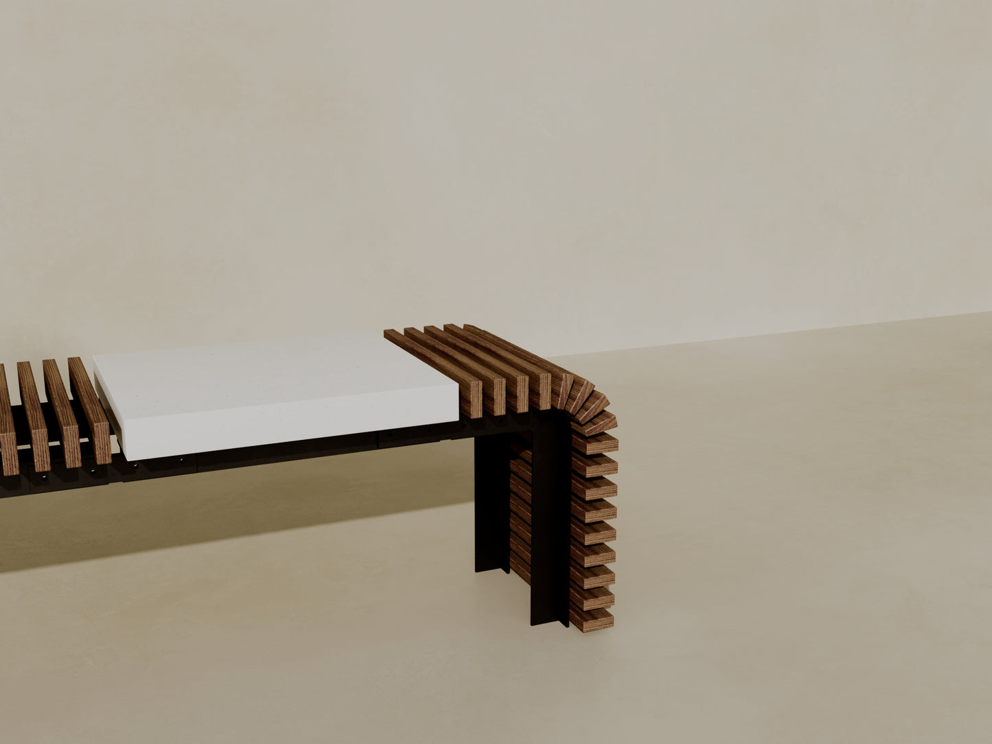 SOL Outdoor Modular Wood + Concrete Bench // TEIL Collection