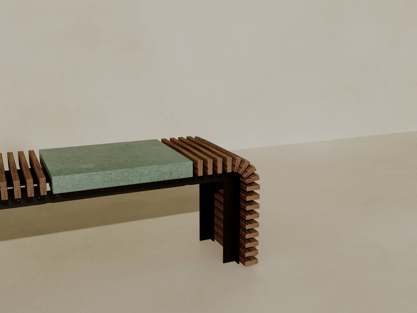 SOL Outdoor Modular Wood + Concrete Bench // TEIL Collection
