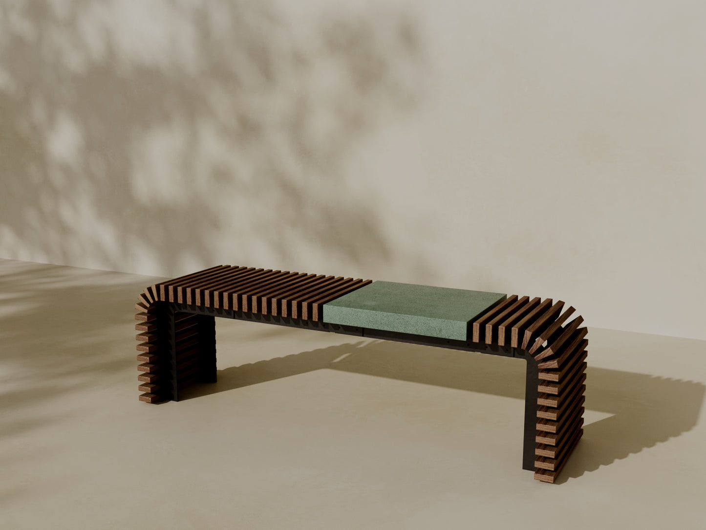 SOL Outdoor Modular Wood + Concrete Bench // TEIL Collection