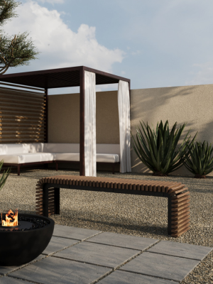 THEO Outdoor Modular Wood Bench // TEIL Collection
