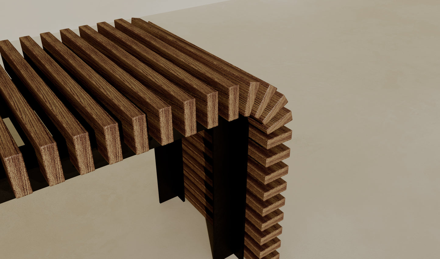THEO Outdoor Modular Wood Bench // TEIL Collection