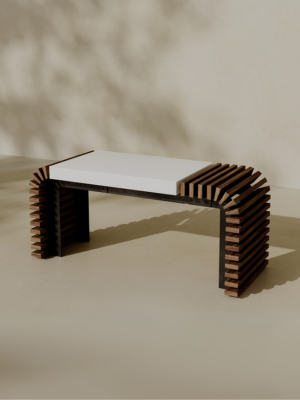 VERA Outdoor Modular Asymmetric Coffee Table/Bench // TEIL Collection