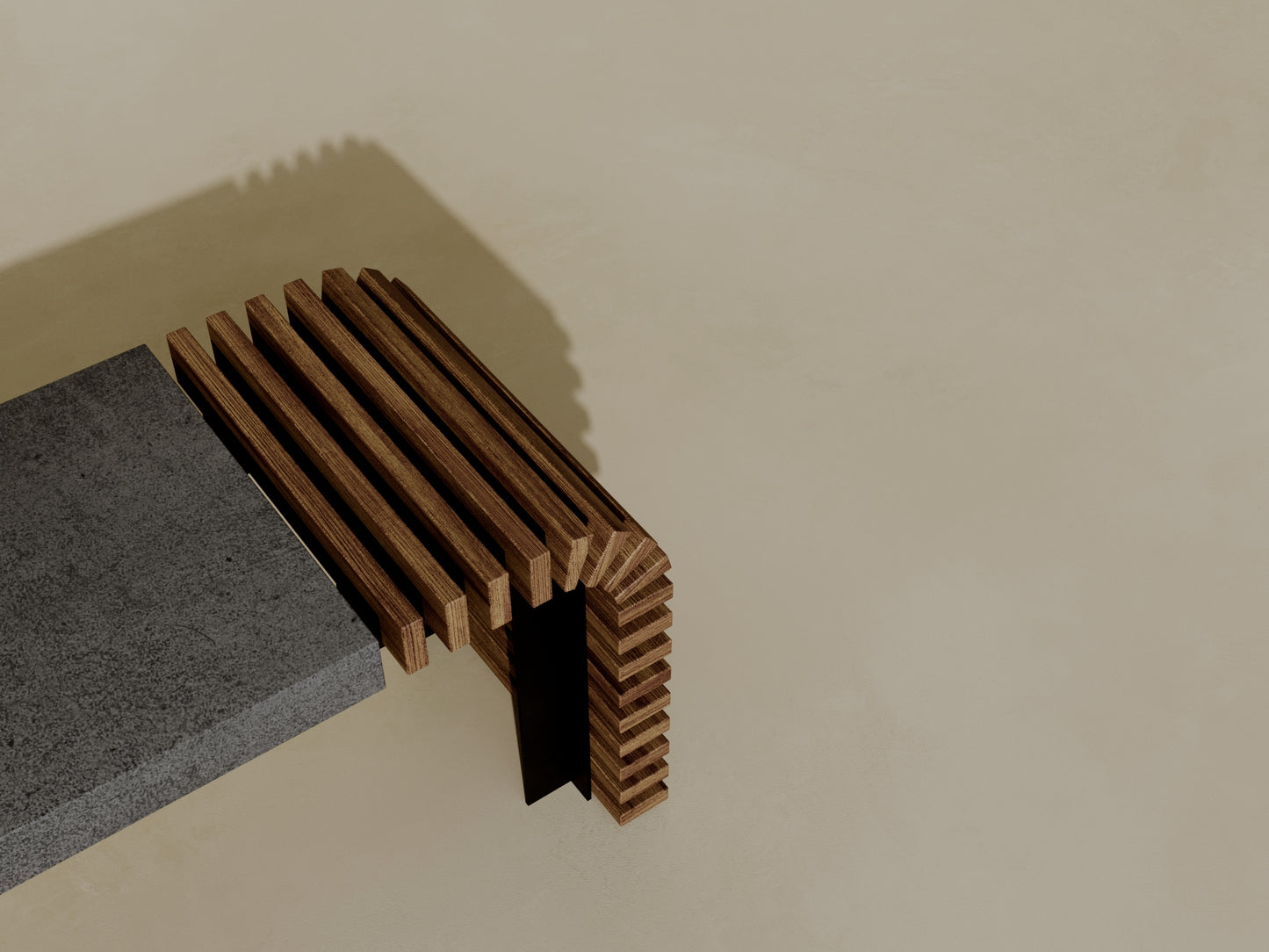 VERA Outdoor Modular Asymmetric Coffee Table/Bench // TEIL Collection