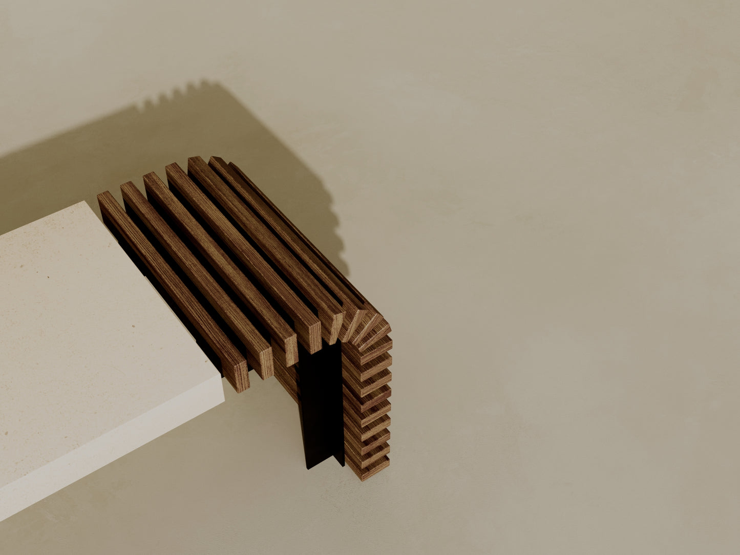 VERA Outdoor Modular Asymmetric Coffee Table/Bench // TEIL Collection