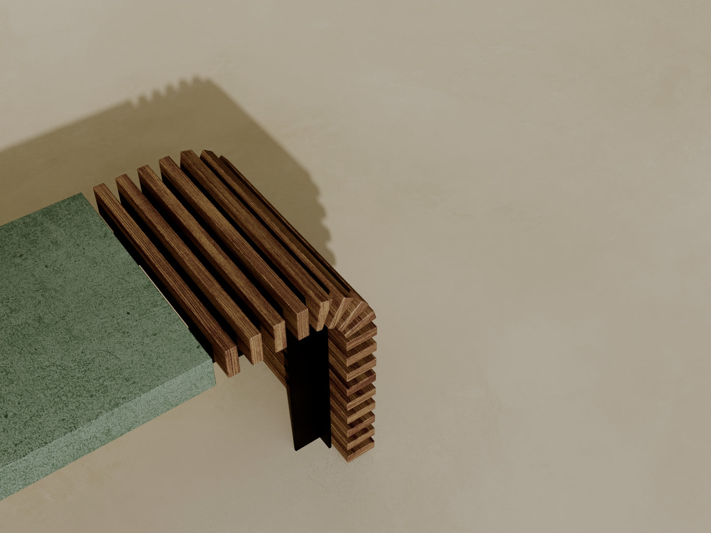 VERA Outdoor Modular Asymmetric Coffee Table/Bench // TEIL Collection