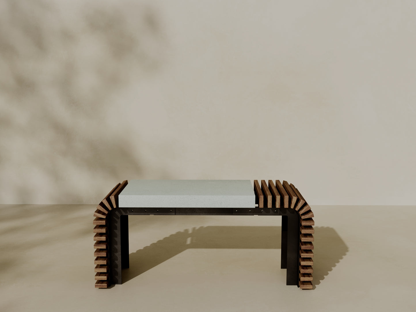 VERA Outdoor Modular Asymmetric Coffee Table/Bench // TEIL Collection
