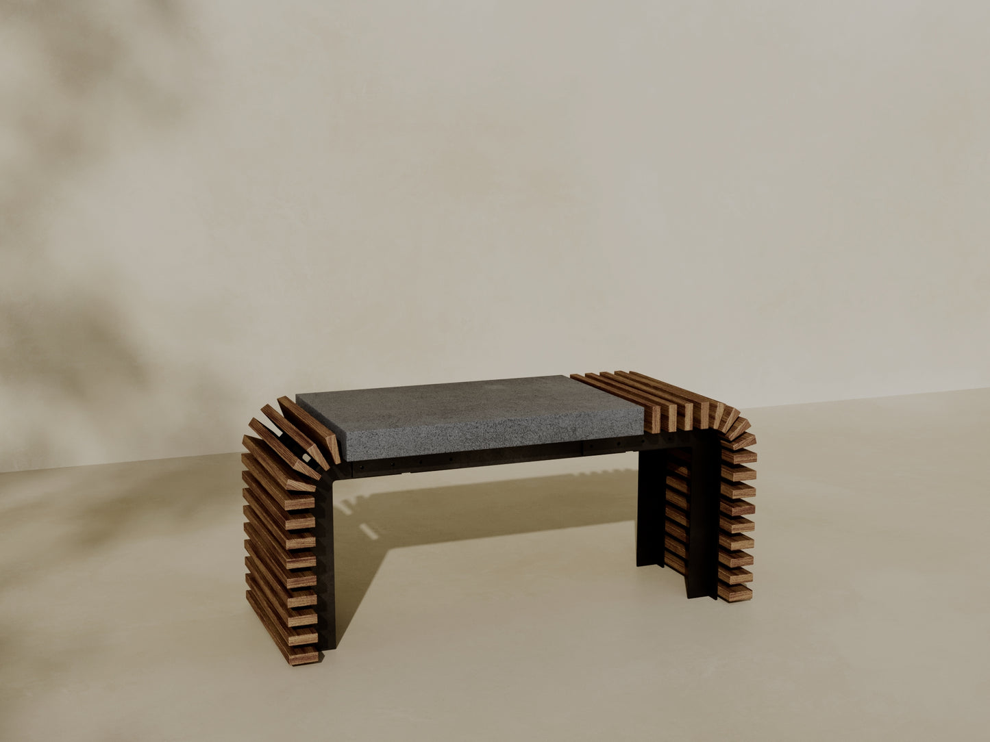 VERA Outdoor Modular Asymmetric Coffee Table/Bench // TEIL Collection
