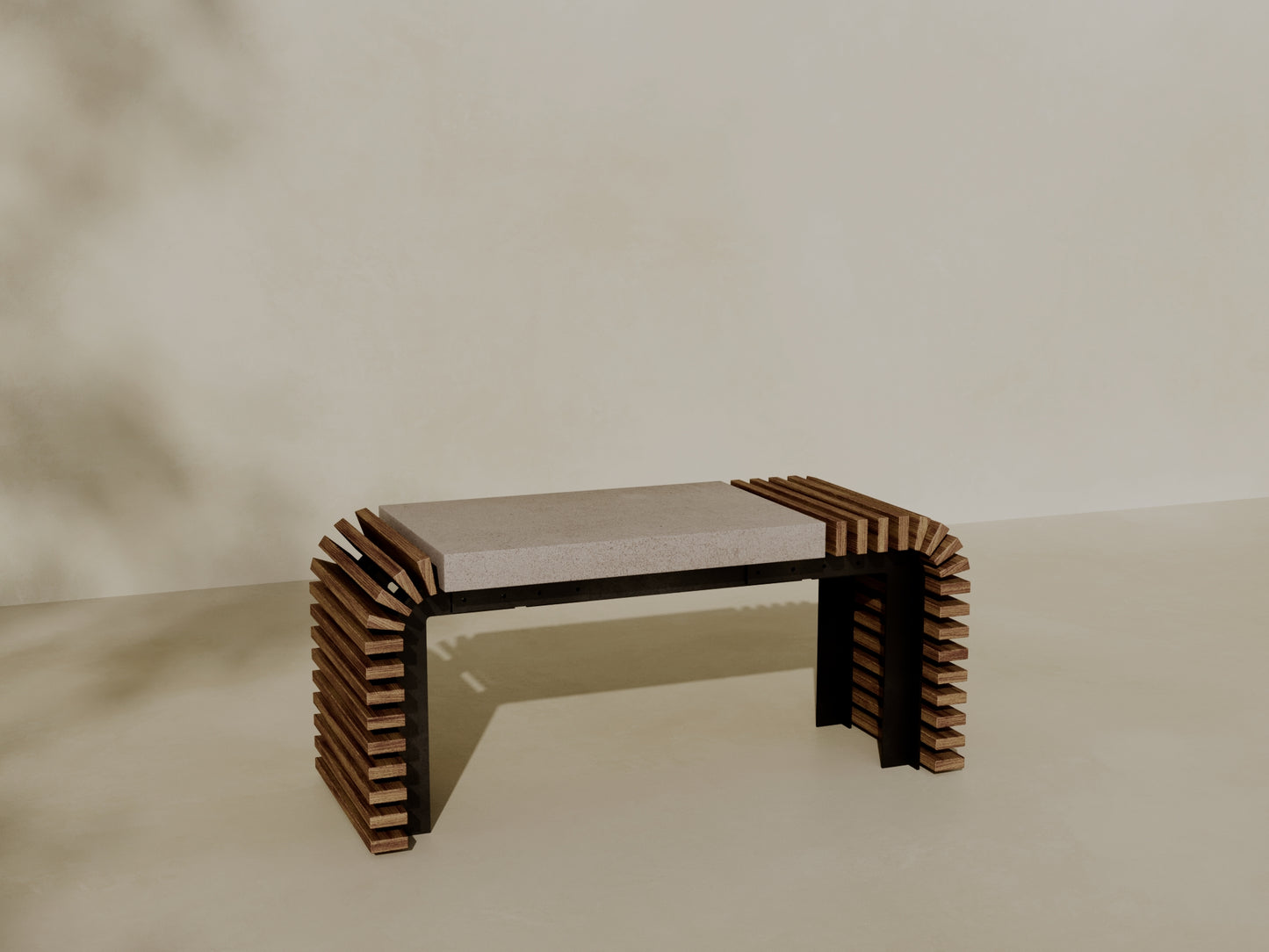 VERA Outdoor Modular Asymmetric Coffee Table/Bench // TEIL Collection