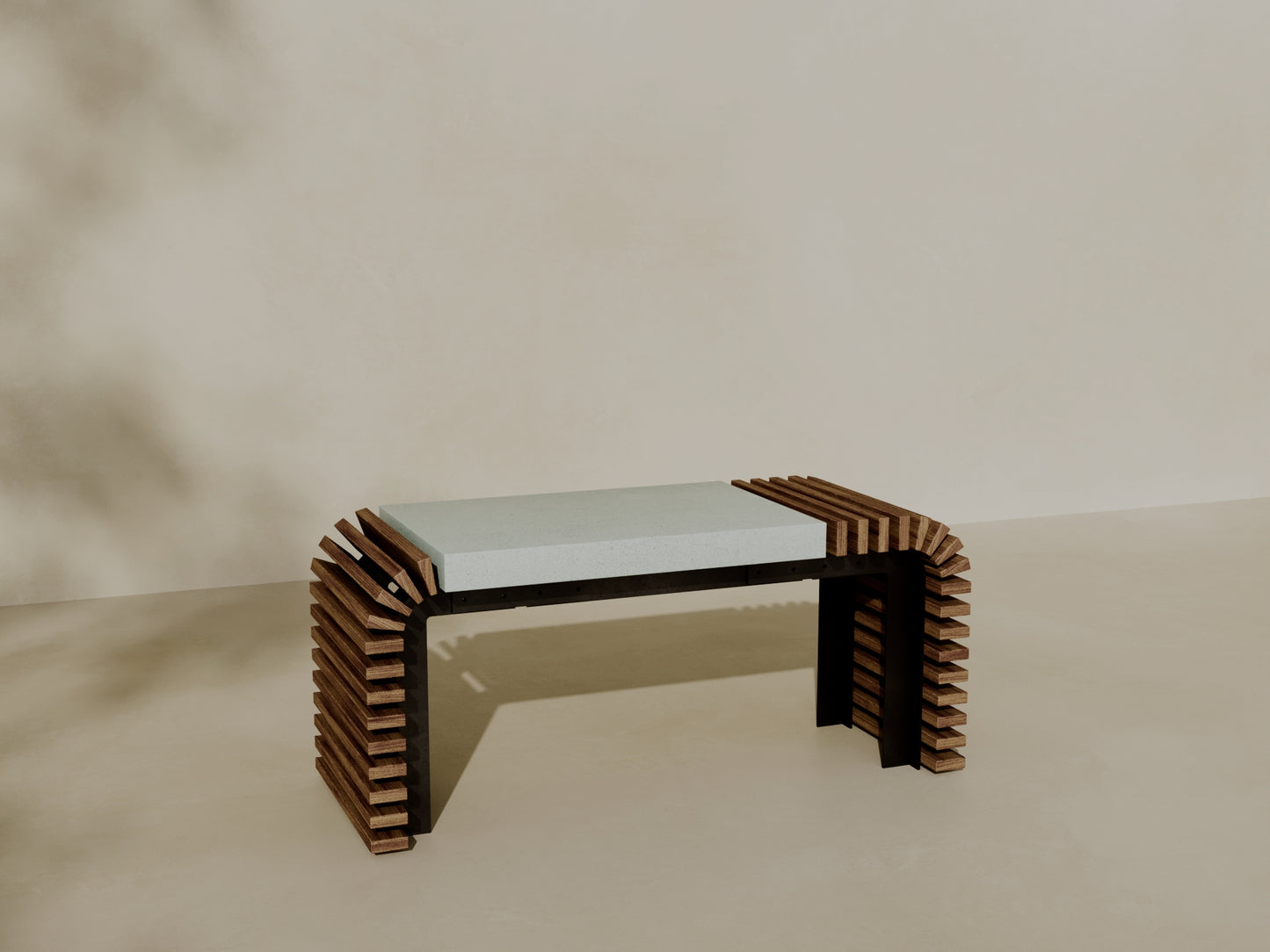 VERA Outdoor Modular Asymmetric Coffee Table/Bench // TEIL Collection