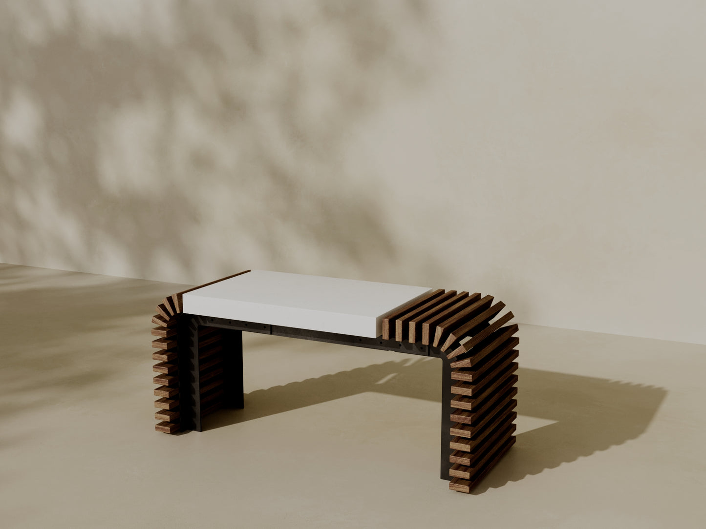 VERA Outdoor Modular Asymmetric Coffee Table/Bench // TEIL Collection