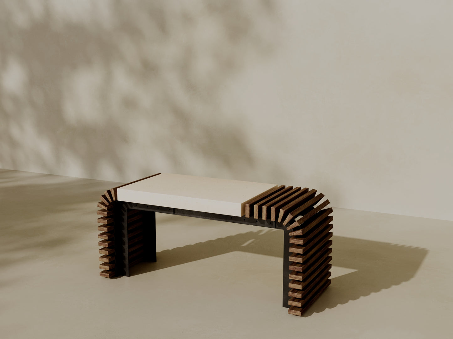 VERA Outdoor Modular Asymmetric Coffee Table/Bench // TEIL Collection