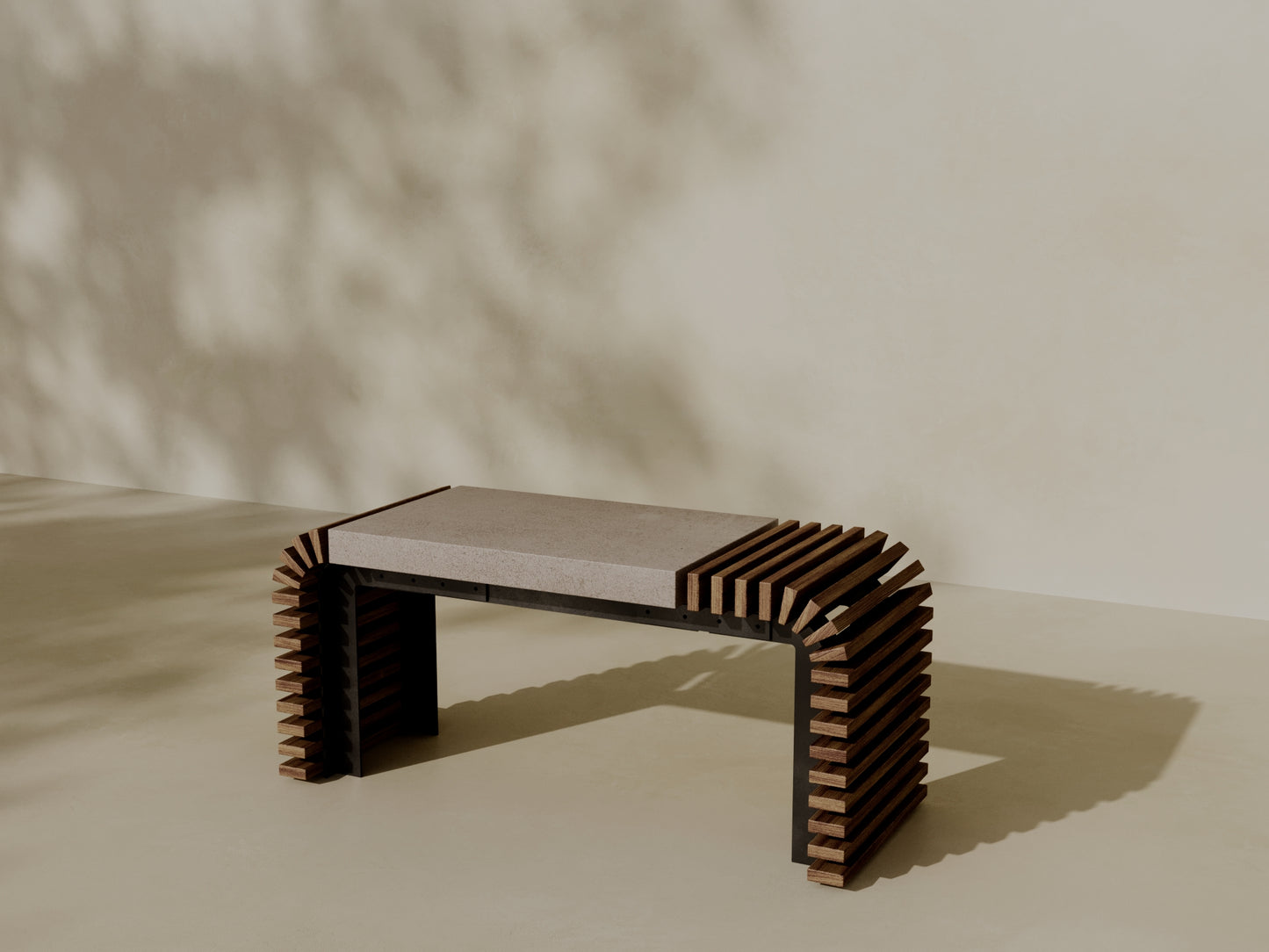VERA Outdoor Modular Asymmetric Coffee Table/Bench // TEIL Collection
