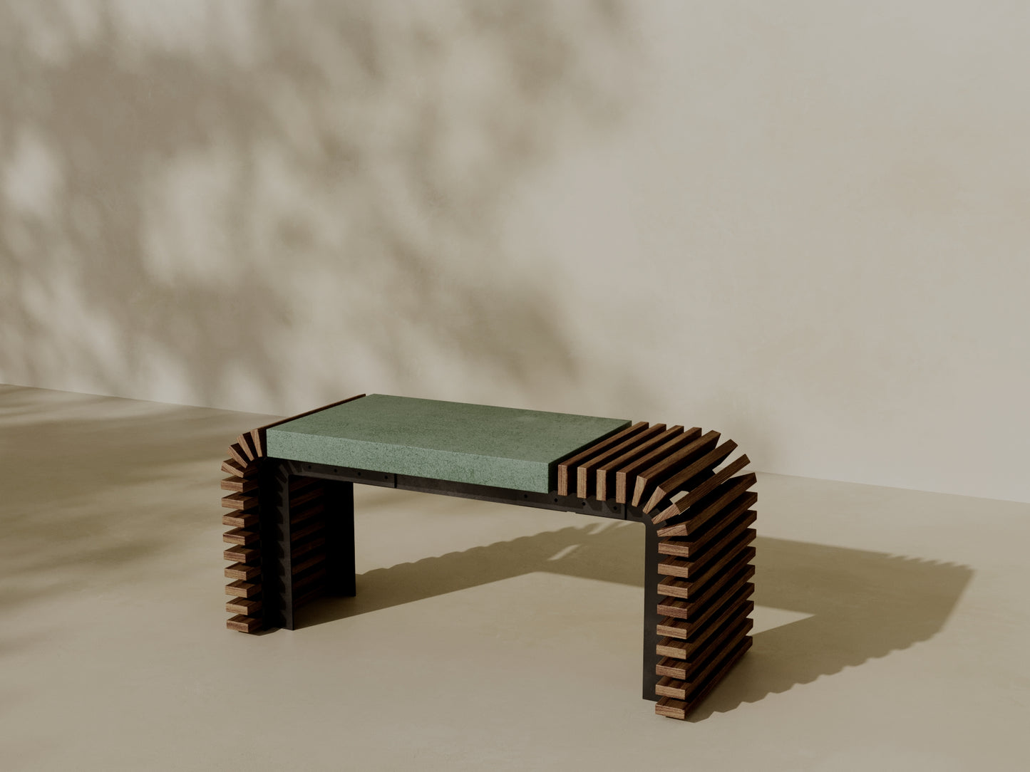 VERA Outdoor Modular Asymmetric Coffee Table/Bench // TEIL Collection