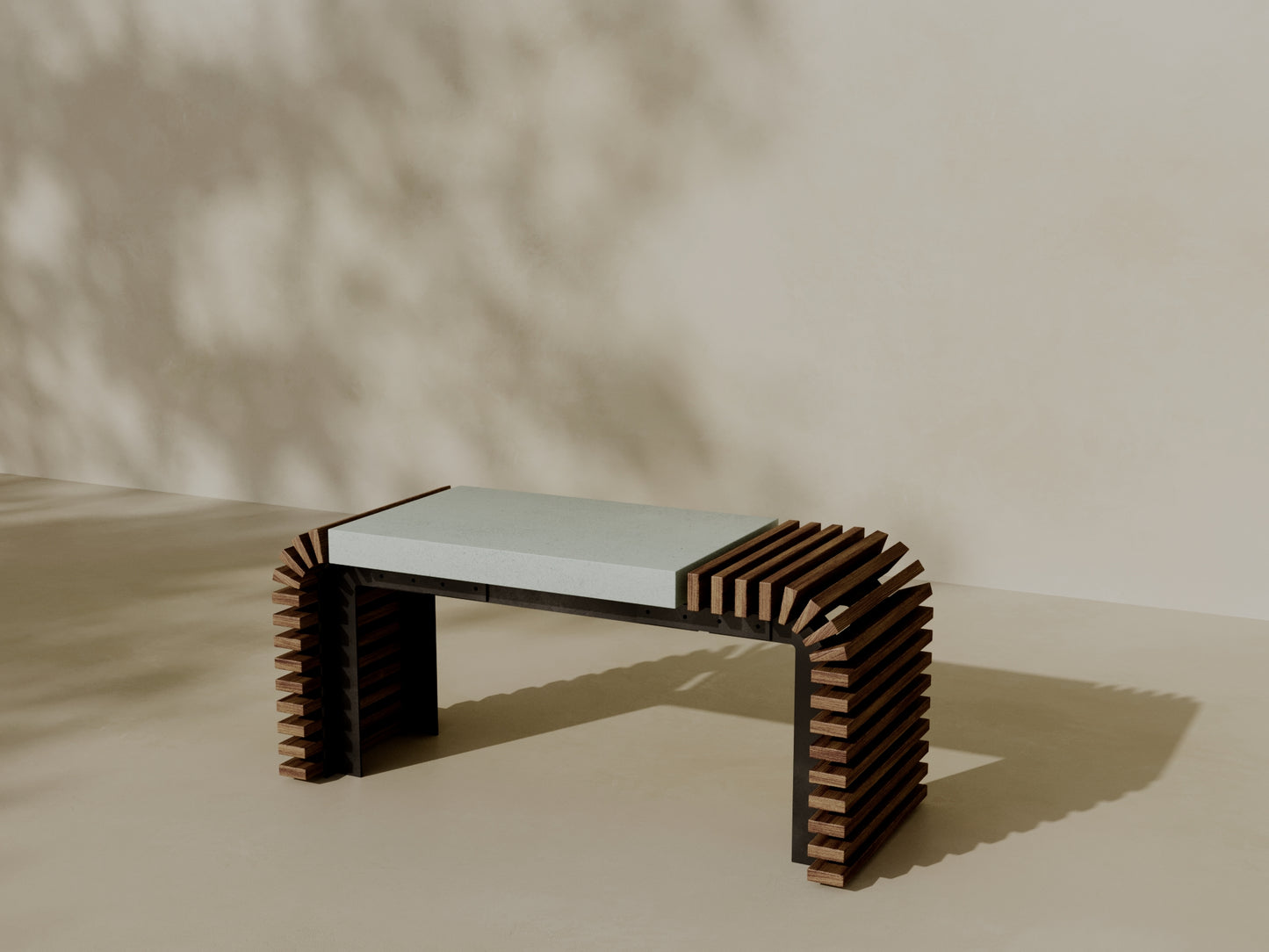VERA Outdoor Modular Asymmetric Coffee Table/Bench // TEIL Collection